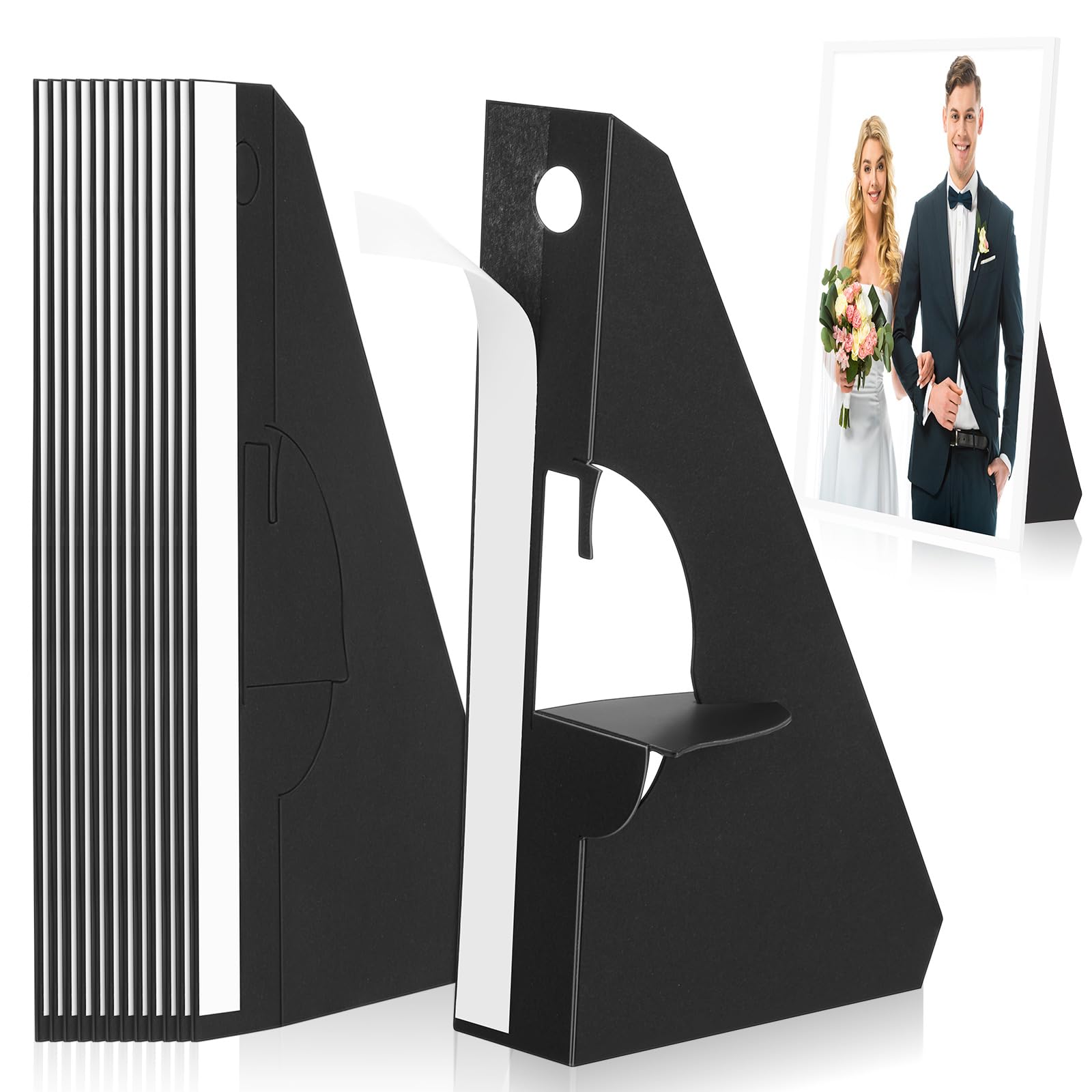 Photo 1 of 12 Pack Poster Stand Self Stick Easel Back Poster Board Stand Convenient Peel and Stick Self Adhesive Easels Display Cardboard Sign (7 Inch)