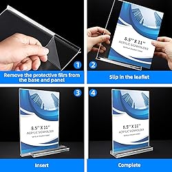 30 Pack Acrylic Sign Holder 8.5 x 11, Double-Sided