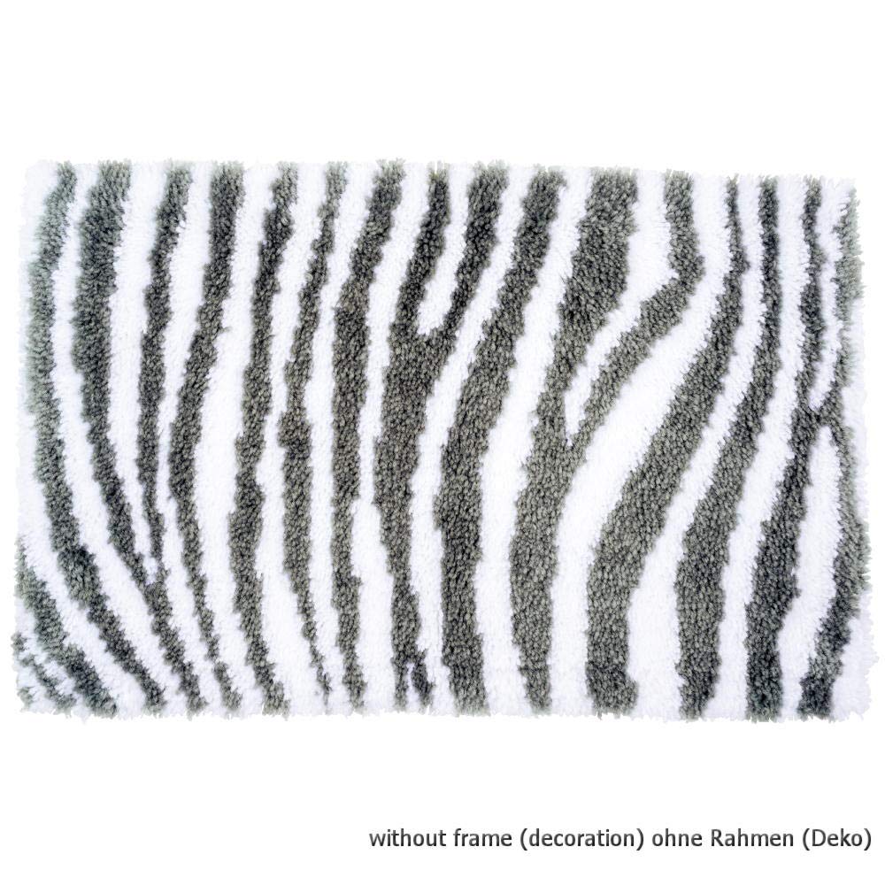 Vervaco PN-0172811 Zebra Look Latch Hook Rug Cotton, Multi-Colour, Approx. 67 x 44 cm / 26.8 x 17.6 inches.