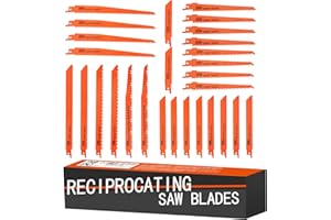 Luckyway 28-Piece Reciprocating Saw Blades Set, Sawzall Saw Blades Set, Pruner Saw Blades Set for Wood Metal Cutting