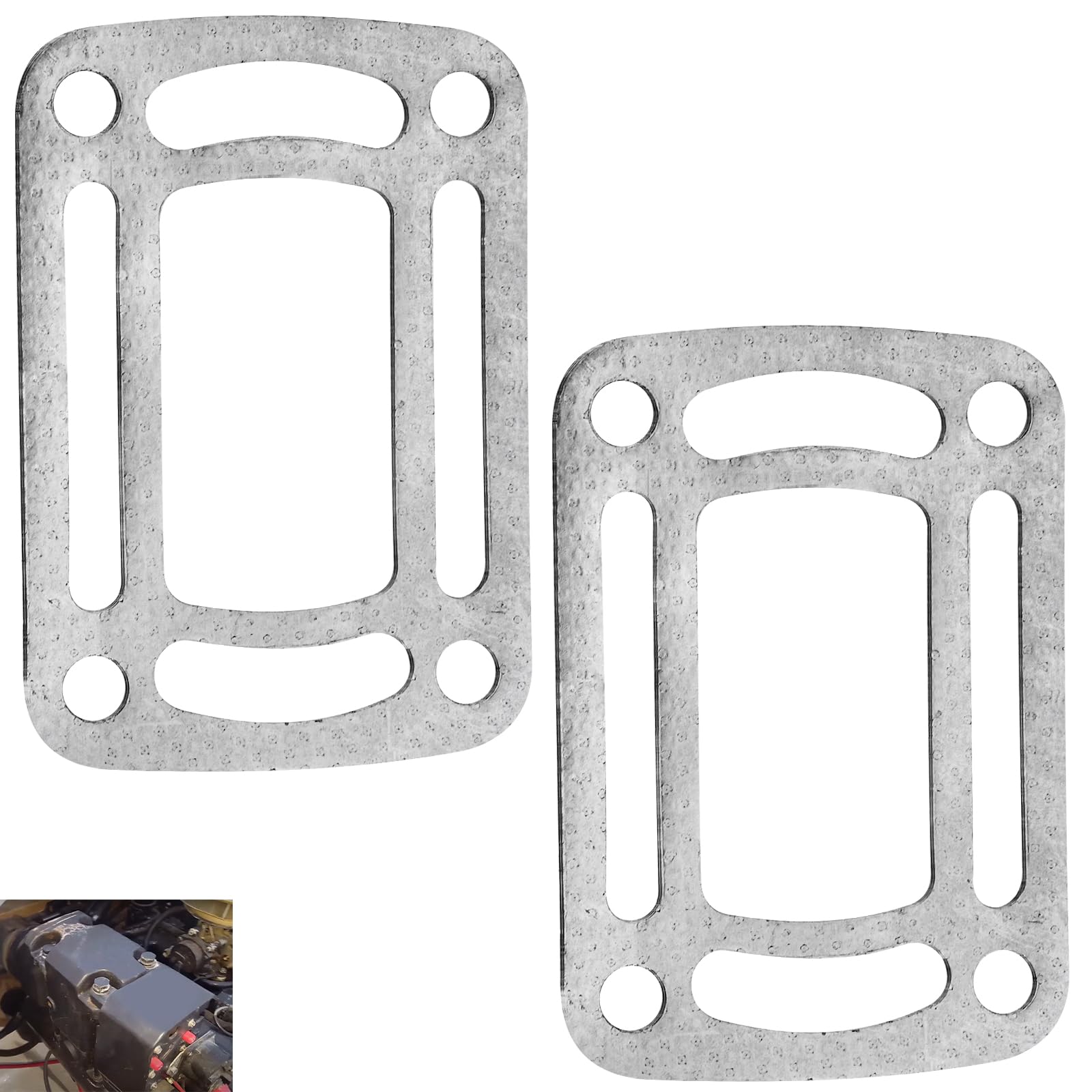 Photo 1 of 2 Pack 18-0943 Gaskets Compatible with Volvo Penta OMC Elbow Riser Sierra, Replacement Part Nummber 909217, 909786, 351325, 3850496, 3863191, 913783