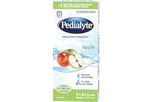 Pedialyte, Electrolyte Powder Sticks, Oral Rehydration Solution, Apple, 8 x 8.5 g, Electrolyte Powder Packets