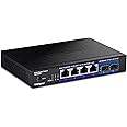 TRENDnet 6-Port Unmanaged Multi-Gig Switch, 4 x 2.5GBASE-T Ports, 2 x 10G SFP+ Ports Fanless, Compact Desktop Design, Metal Housing, Network Ethernet Switch, Lifetime Protection, Black, TEG-S562