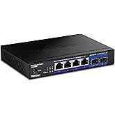 TRENDnet 6-Port Unmanaged Multi-Gig Switch, 4 x 2.5GBASE-T Ports, 2 x 10G SFP+ Ports Fanless, Compact Desktop Design, Metal H