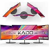 Kado Triple Monitor Setup - 3-Pack 27" Curved 1920x1080 Computer Monitor 1500R 75Hz VESA Mount HDMI Office Gaming Hybrid Built-in Speakers (C27X Trio Series)