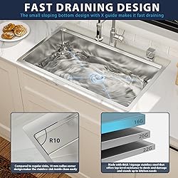 33 Inch Drop In Kitchen Sink - Lepuday 33x22 Drop