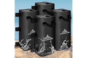 Mrsenloi Canopy Water Weights Bag Set of 4, 220 LBS Gazebos Tent Water Weights Set, 4 Leg Weights for Gazebo, Pop-Up Canopy, Canopies, Tent (Black 25L)