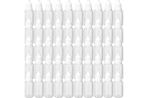 ywmigl 50 Pcs Plastic Dropper Bottles Squeezable Eye Liquid Dropper with Caps and Plug for Oil Eye Liquid Storage (30 ml)