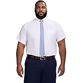 Izod Men's Big Dress Shirt Oxford Short Sleeve All Over Stretch Button Down Collar