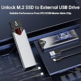 SSK Aluminum M.2 NVMe Enclosure USB 3.1 Gen2 10Gbps NVMe PCIe M-Key view 2