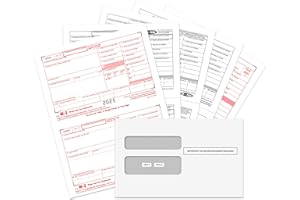 FENTASY W2 Forms 2025, 6 Part Tax Forms, 25 Employee Kit of Laser Forms Designed for QuickBooks and Accounting Software, 25 Self Seal Envelopes Included