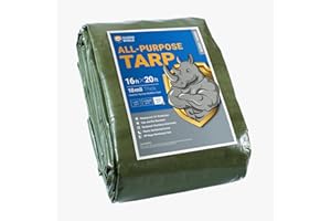GUARD SHIELD Heavy Duty Tarp 16x20 Feet Green Multi Purpose Thick Waterproof Poly Tarp Cover 10mil