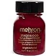 Mehron Makeup Stage Blood | Realistic Fake Blood For Halloween | Stage Blood Makeup| Washable Fake Blood for Special FX, Stage & Screen, Halloween, & Cosplay (1oz.) (Bright Arterial)