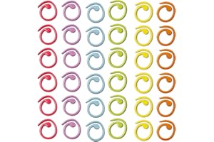 Baoswi 60Pcs Metal Stitch Markers Helical-Shaped Crochet Markers Ring Multicolor Crochet Locking Markers for Knitting and Cro