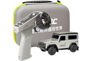 CAPTAINRC LDARC 1/64 Scale Mini RC Cars, 2.4 Full Proportion Remote Control Rock Crawler,A Model Car Gift Suitable for Adults, Boys, and Girls with LED Lights and a Portable Handbag (R01-Silver)