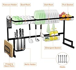 SOLEDI Dish Drying Rack Over The Sink, 2 Tier Large