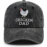 VIPCapz Chicken Mom and Chicken Dad Hat for Women Men, Funny Adjustable Cotton Embroidered Farm Hen Lovers Baseball Cap