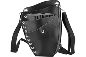 Sunicon Hairdresser Scissor Bag, Soft PU Leather alon Barber Hairdressing Scissor Shears Holster Hair Stylist Tools Bag with 
