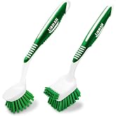 Libman Dish Brush Set with Long Handle - Deep Cleaning Brushes - Dish Scrubber &amp; Scraper - Kitchen Scrub Brush for Dishes, Sinks, Pots, Pans, Vegetables