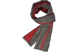 Prupoky Mens Winter Scarf Cashmere Feel Warm Scarves Long Plaid Tassel Scarf for Men