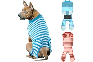 QUEARN Dog Surgery Recovery Suit 2 Packs, Professional Pet Recovery Shirt Dog Abdominal Wounds Bandages for Male Female Pet Surgical Snugly Suit After Surgery Anti-Licking Dog Onesies XXL