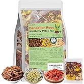 Dandelion Root Wolfberry Tea for Liver & Kidney Health 20 Count - Natural Liver Cleanse Detox Tea for Women & Men - Organic Herbal Loose Leaf Goji Berry, Chrysanthemum, Citrus Peel and Licorice - Caffeine-Free
