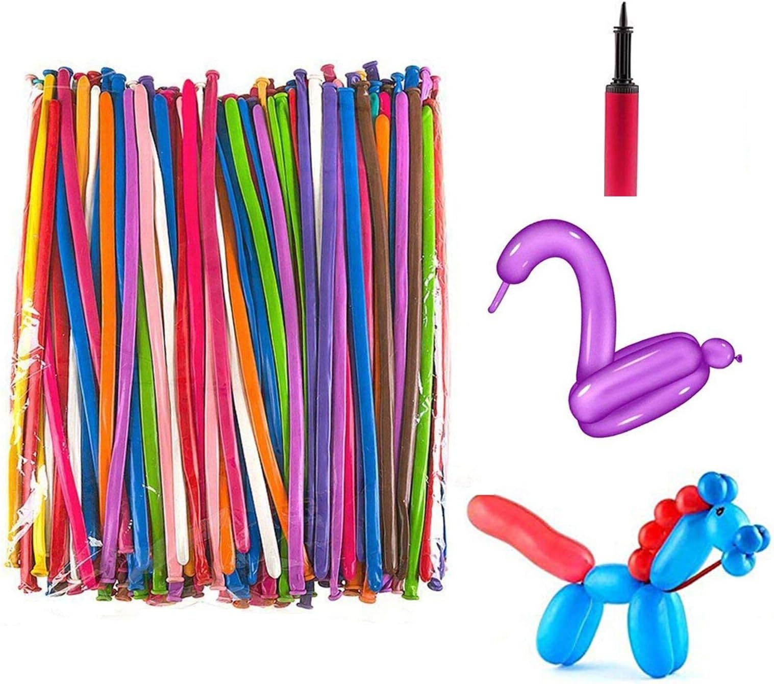 Herefun 200PCS Long Magic Color Balloons for Animal Shape Weddings, Birthdays Clowns, Party Decorations