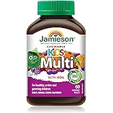 Jamieson Multivitamin Chewable for Kids, Orange, Grape, Cherry and Raspberry Flavours, Supports Growth and Development, Healt