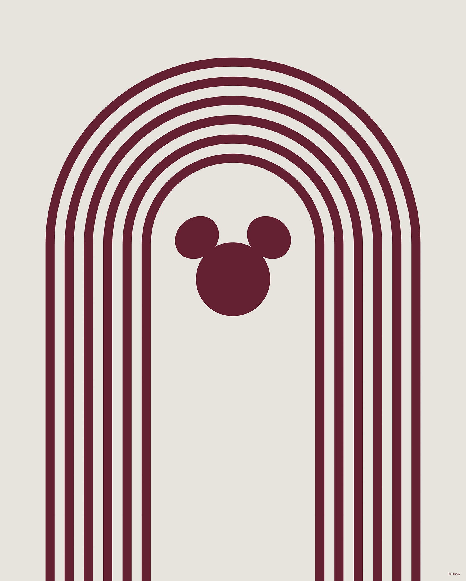 Komar Wall Picture - Minimal Mickey - Size: 40 x 50 cm - Poster Art Print Decoration Living Room Bedroom Disney