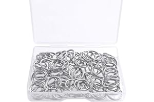 100 Pcs Split Ring, Small Key Rings Bulk Split Keychain Rings DIY Craft Metal Keychain Connector Accessories (12mm)