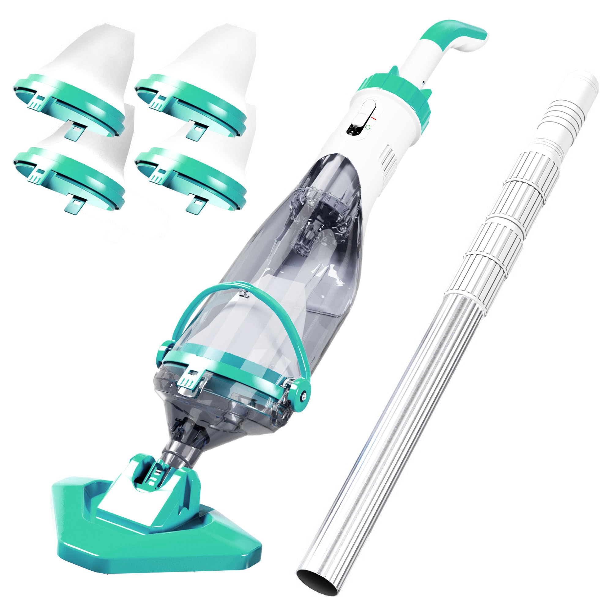 Photo 1 of 2025Upgraded Cordless Pool Vacuum for Above Ground, Handheld Pool Spa Vacuum Cleaner for Inground Pools Hot Tub, Rechargeable, 60" Extendable Pole, up to 19.5 GPM for Leaves, Debris, Shallow Steps