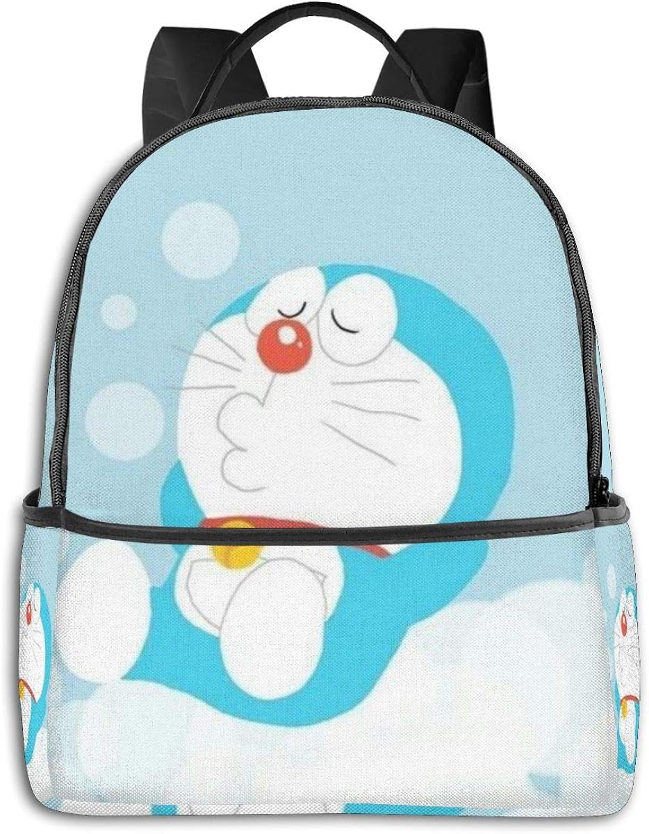 Doraemon Mochila unisex con estampado de dibujos animados (14,5 x 30