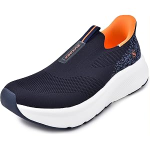 SUADEX Wide Toe Box Slip on Steel Toe Shoes Arch Support Zero Drop Sneakers | Hands Free, Slip in, Puncture Proof, Thick Cush