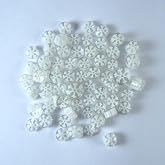 White on Clear Snowflake Murrine 11102 Millefiori COE 90 Glacial Art Glass