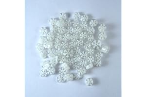 White on Clear Snowflake Murrine 11102 Millefiori COE 90 Glacial Art Glass