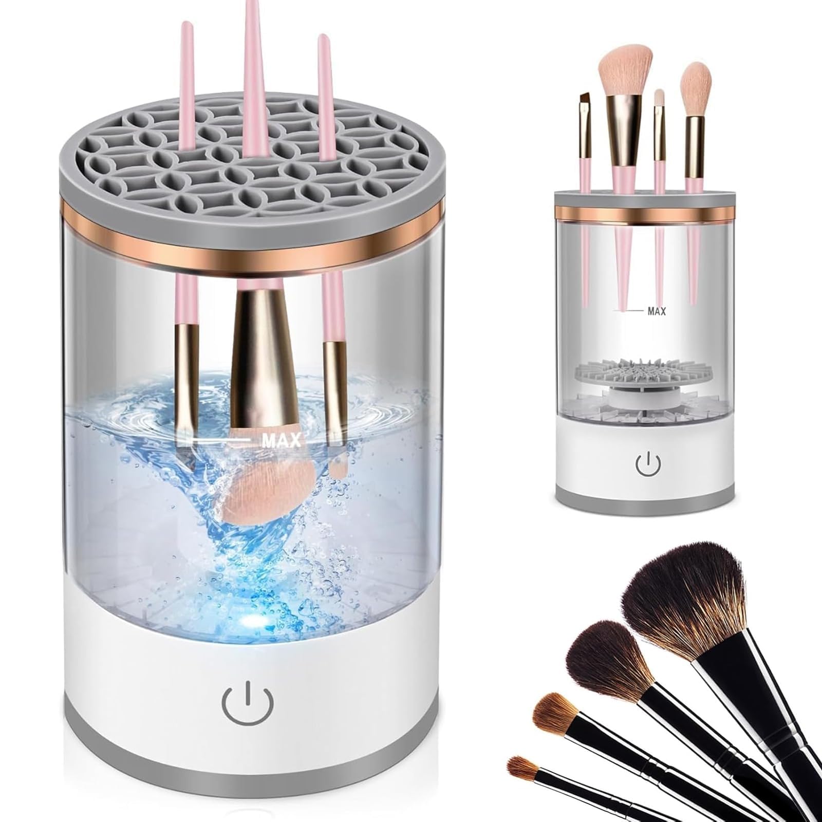 Electric Makeup Brush Cleaner Machine - Automatic Cosmetic Brush Cleaner for All Size Beauty Makeup Brushes - Gift for Women, Wife, Friend