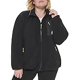 DKNY womens Sleeve Logo Tape Quarter Zip Fleece Pullover