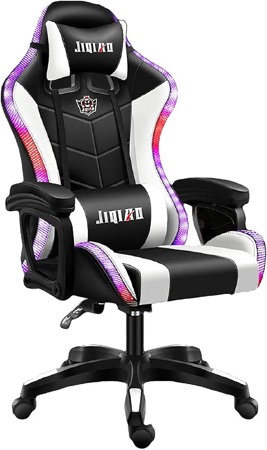 UELEGANS LED Lichter Gaming Stuhl, Bequemer Gaming Sessel 150 Kg
