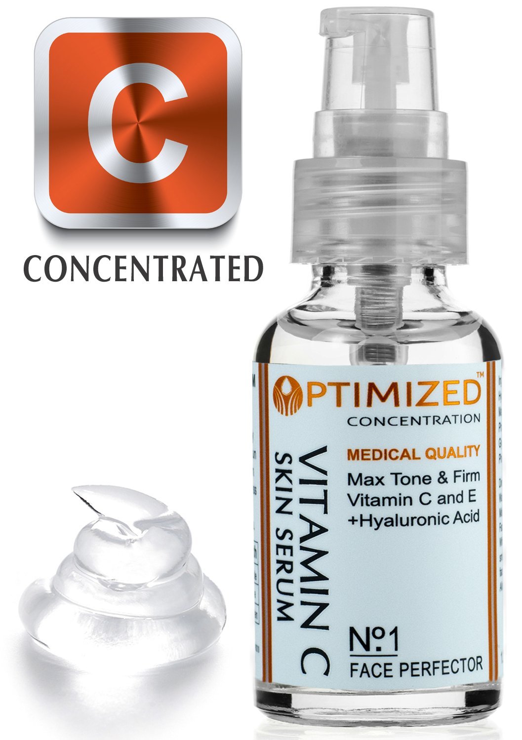 1 BEST Anti Aging Vitamin C Serum with Vitamin E and Hyaluronic Acid