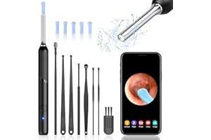 UIIN Ear Wax Removal Tool - Ear Cleaner with 4K Camera, Earwax Remover with Light, Ear Cleaning Kit with 8 Pcs Ear Set, Endoscope with 5 Auxiliary Accessories, Otoscope for iPhone, iPad, Android Phones