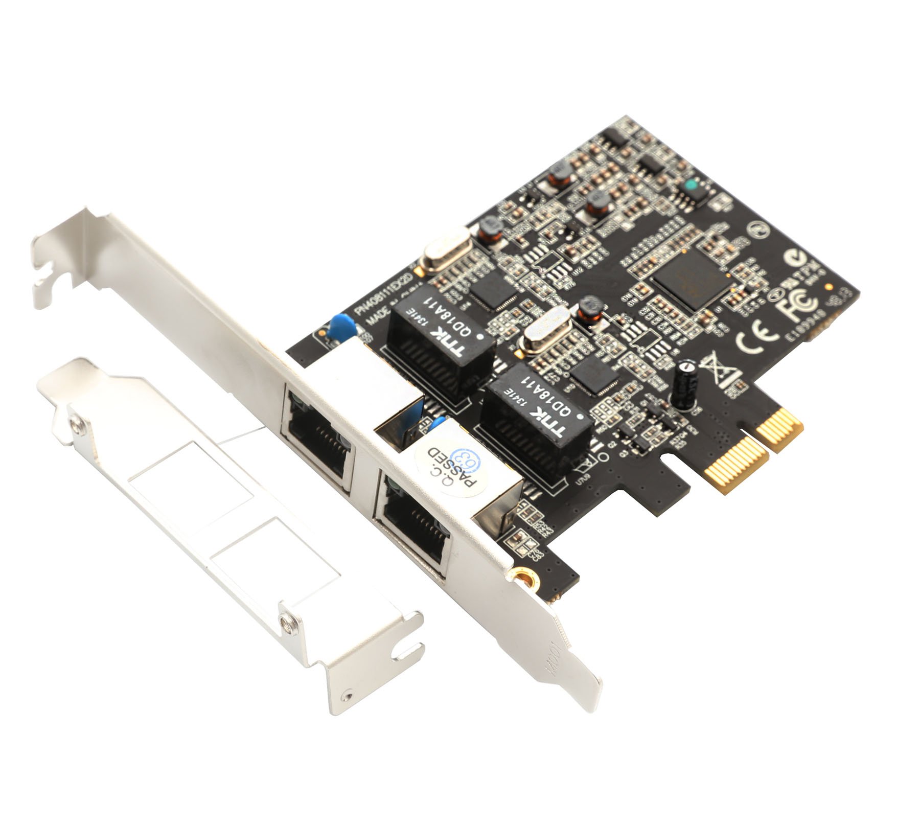 Syba 2 Port Gigabit Ethernet PCI-e x1 Network Interface Card 10/100/1000Mbps LAN Adapter Controller RTL8111E