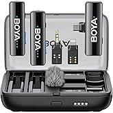 BOYA BOYALINK 2 Wireless Lavalier Microphone for iPhone/Camera/Android/PC, 3-in-1 RX, Mini Lapel Mic, 48kHz 24bit, 1000ft, 30h Use, 2 Level Noise reduction, Clip on Mic with USB-C/Lightning/3.5mm Plug