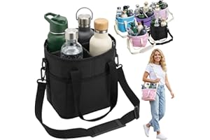 Family Size 4 Compartment Drink Bag, Multiple Tumbler Carrier Caddy, Insulated Drink Carrier Bag, Reusable Water Bottle Holde