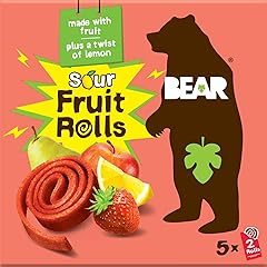 BEAR Sour Fruit Snack Rolls, Strawberry Lemon – 0.7 Ounce (5 Count) – Gluten Free, Vegan, and Non-GMO – Healthy School And Lu