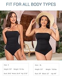 Holipick Women Black One Piece Swimsuits Tummy
