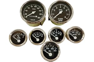 Smiths Type clokwise 85 mm Electronic RPM tacho + Mechanical Speedo + elec Temp Oil Temp Oil Pressure Fuel and Volt Gauge 52 
