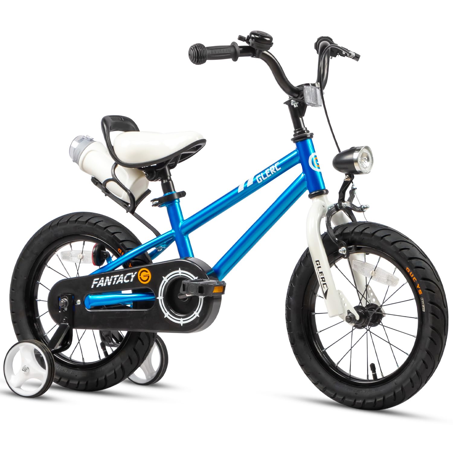 Glerc Fantacy 12 14 16 18 20 Inch Kids Bike for 2-14 Years Old Boys Girls with Water Bottle Holder & Headlight & Training Wheels, Multiple Colors