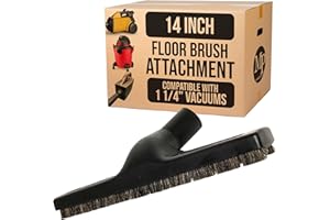 MP Maresh Products Vacuum Brush Attachment for Hardwood and Bare Floors or Walls - Wall Brush for Cleaning with Natural Horse Hair Bristles - 1 1/4 Inch Female ID Connection - 14-Inch with Wheels
