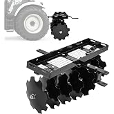 ALMULOO 34" Disc Harrow Plow Attachment W/Disc Compatible with Tractor | 8 X; Compatible with Tractor Sleeve Hitch Snugly Fits Any Tractor Sleeve Hitch Tow Behind Sleeve Hitch Disc Cultivator
