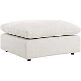 Modway Modular Sofa Commix Down Filled Overstuffed Boucle Fabric Ottoman, Ivory